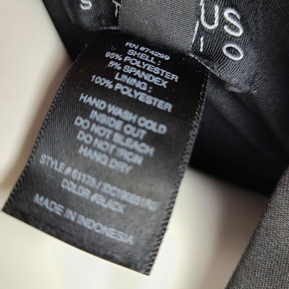 Enfocus Studio Dress Womens Size 6 Solid All Black Sleeveless Beaded Front - Picture 6 of 6